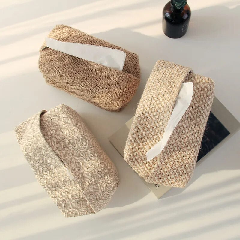 Retro Japanese Style Cotton Linen Tissue Holder