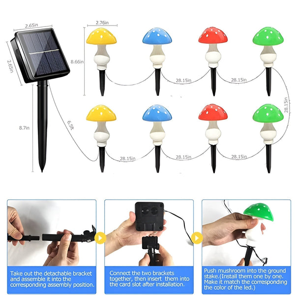 Solar Mushroom Lamp - Mushy - Waterproof - Garden Decor