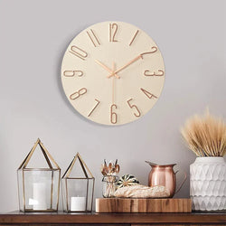 Wooden wall clock - Scandinavian style