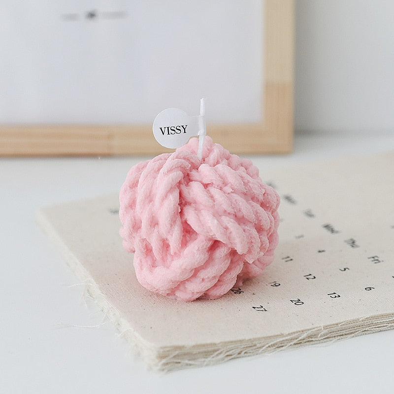 Wool Knot Textured Decorative Candle