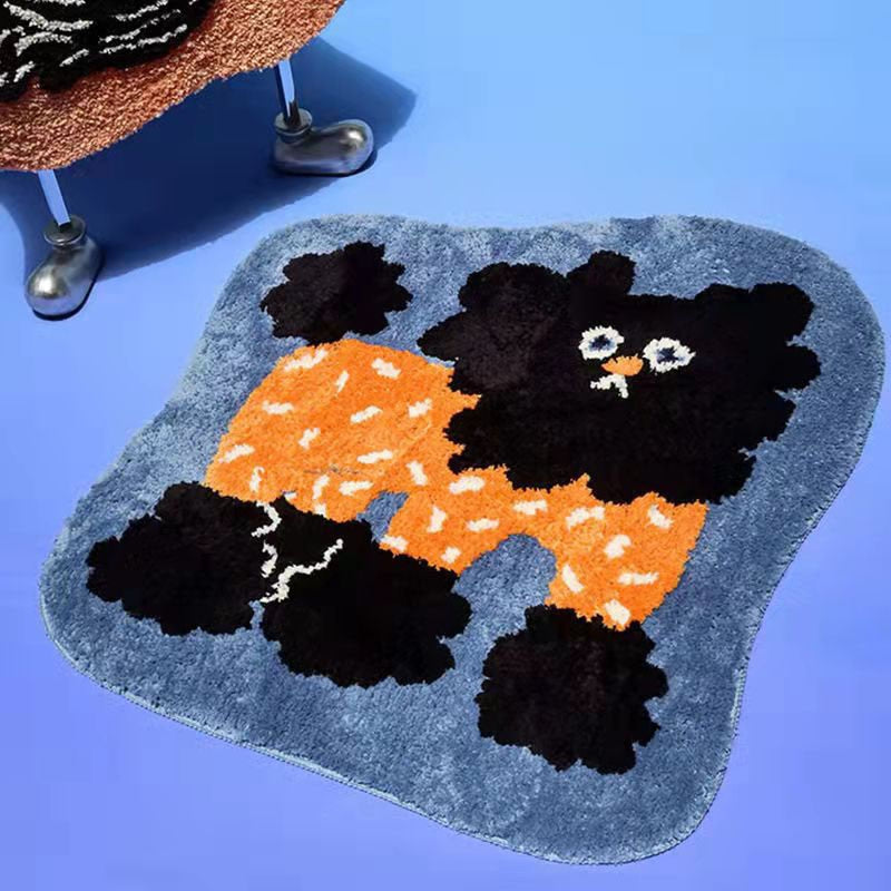 Fancy Doggie Cartoon Bath Mat