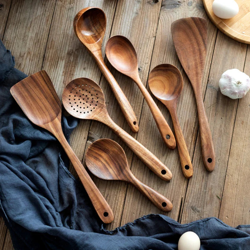 Eco-Friendly 8-Piece Acacia Wood Cooking Set – Durable & Stylish Kitchen Utensils