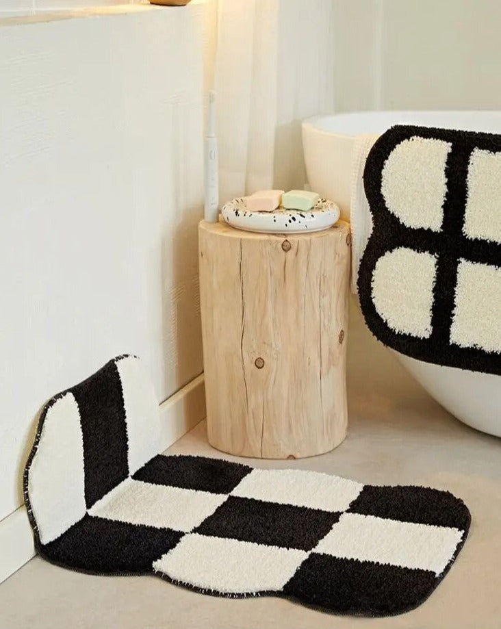 Checker Grid Tufting Bath Mat