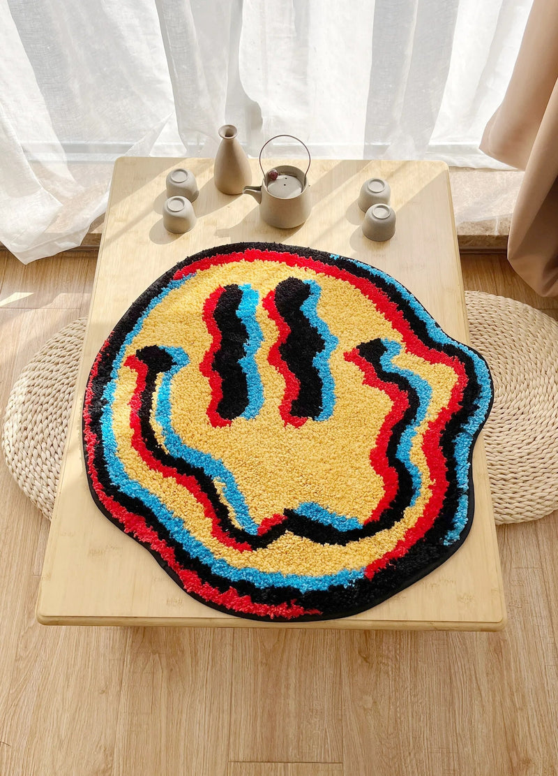 3D Smiling Face Hand-Crafted Rug