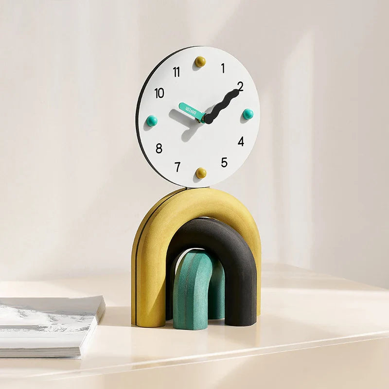 Nordic Art Arch Design Table Clock