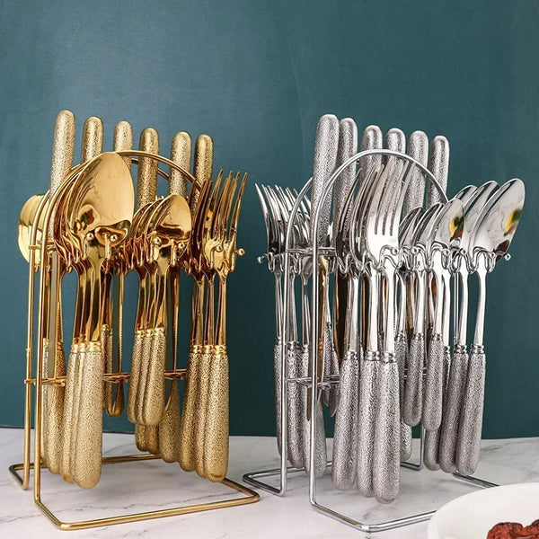 Luxury Cutlery Set - Stainless Steel 24 Pieces