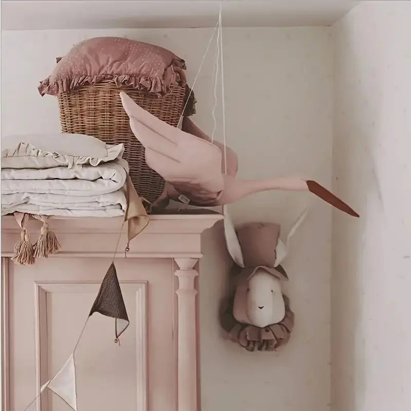 Hanging Stork cuddly toy | Nice decoration for the children's room