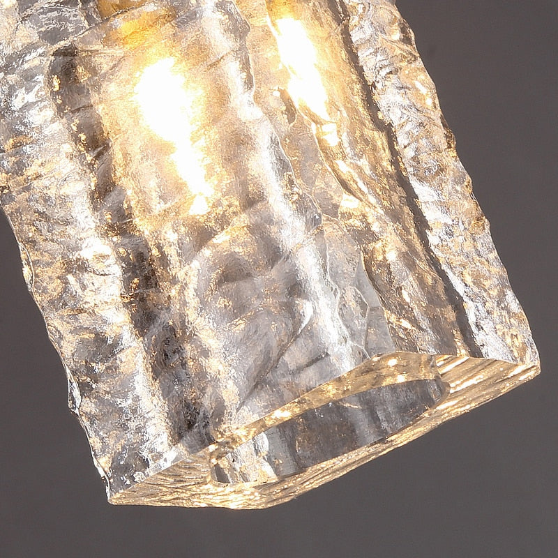 Miravique Glass Crystal Copper Gold Pendant Light