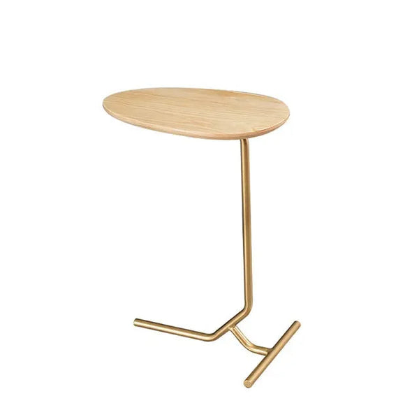 Solid Wood Counter Table with Brass Leg