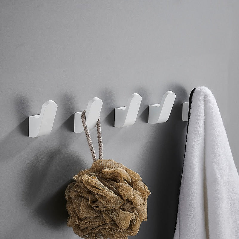 Miravique White Aluminium Robe Wall Hooks