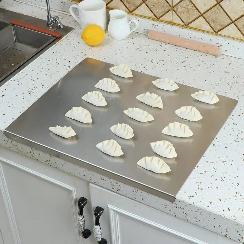 Stainless Steel Cutting Board with Lip - Durable & Hygienic Kitchen Essential