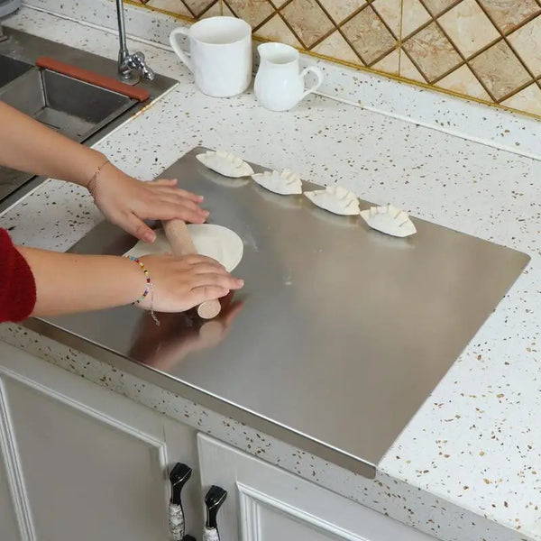 Stainless Steel Cutting Board with Lip - Durable & Hygienic Kitchen Essential