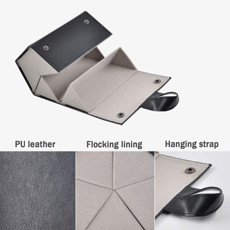 Folding Travel Glasses Case – Multi-Slot Organizer for Sunglasses & Eyeglasses, Vegan Leather