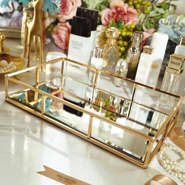 Vintage Metal Glass Tray