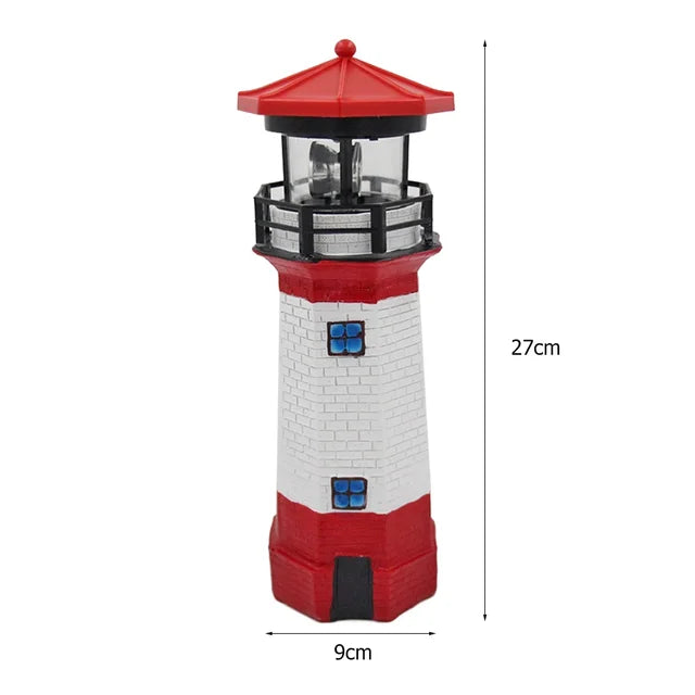 OceanGlow Lighthouse Solar LED Light – Nautical Solar Lighting for Outdoor Spaces