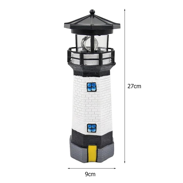 OceanGlow Lighthouse Solar LED Light – Nautical Solar Lighting for Outdoor Spaces