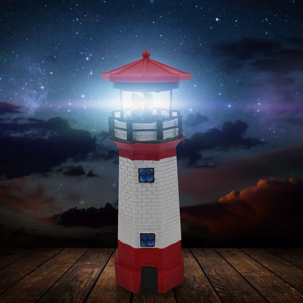 OceanGlow Lighthouse Solar LED Light – Nautical Solar Lighting for Outdoor Spaces