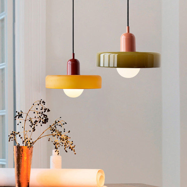 Bauhaus Pendant Lamp – Colored Glass Stylish Design