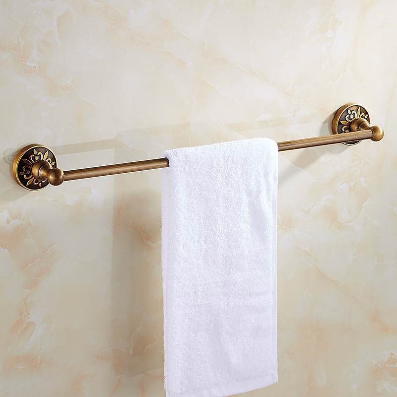 Antique Bronze Bathroom Hardware Set – Towel Rack, Toilet Paper Holder, Brush Holder | Space-Saving Aluminum Bath Accessories