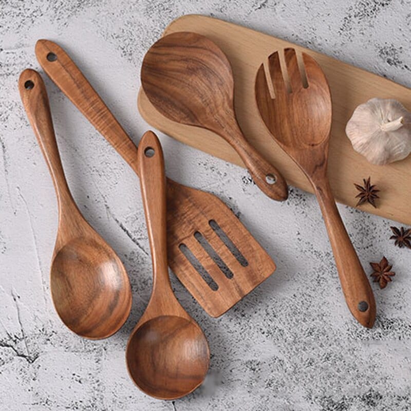 Teak Wood Kitchen Utensil Set