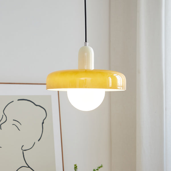 Minimalist Pastel Milk Glass Penadant Light