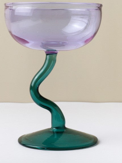 Retro Inspired Martini Colored Cocktail Glasses