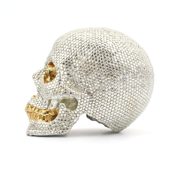 Gold And Silver Beads Skull Home Decoration