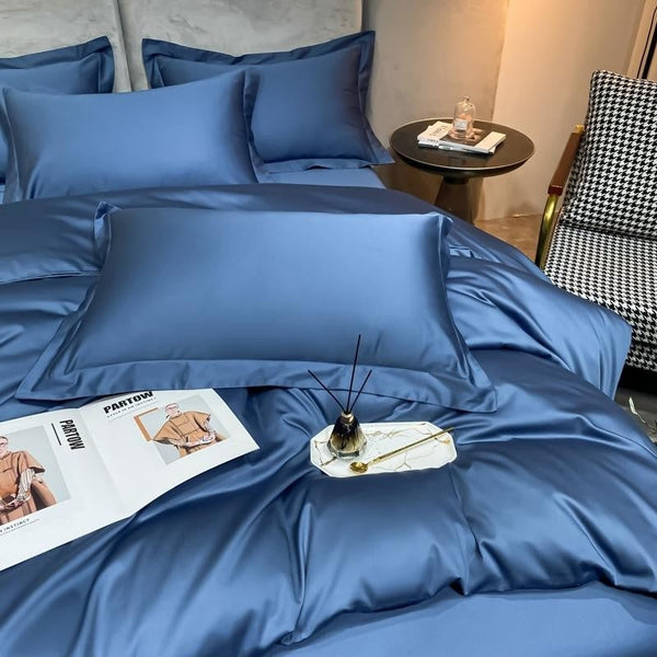 Miravique Royal Blue Cotton Bedding Set