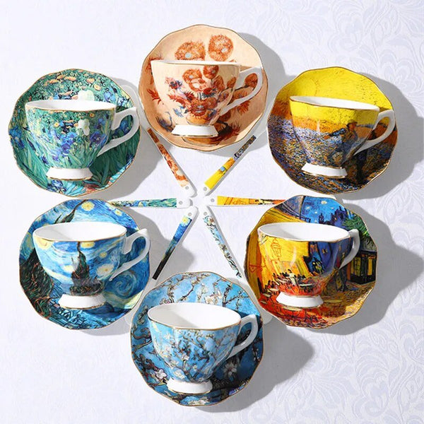 Abstract Art Painting Cup & Saucer Set