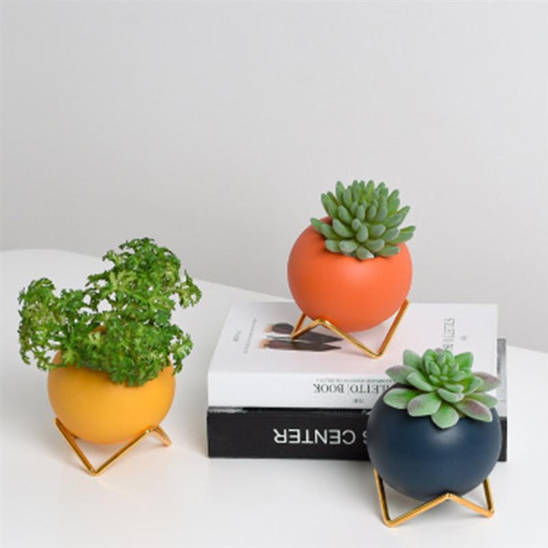 Miravique Colors Ceramic Planter Pots with Stand