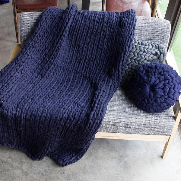 Area Hand Knitted Chunky Blanket