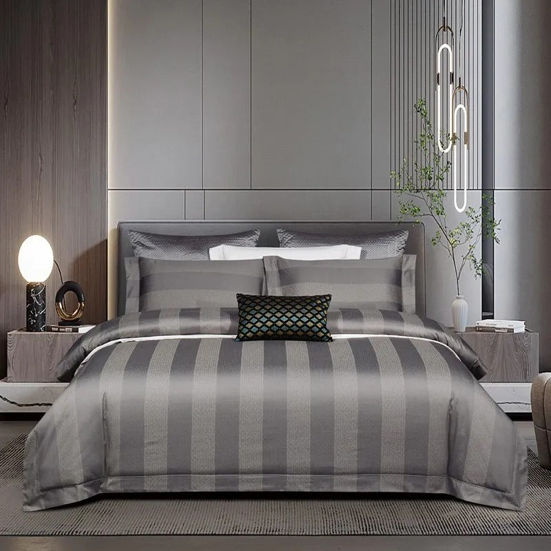 Miravique Striped Jacquard Bedding Set