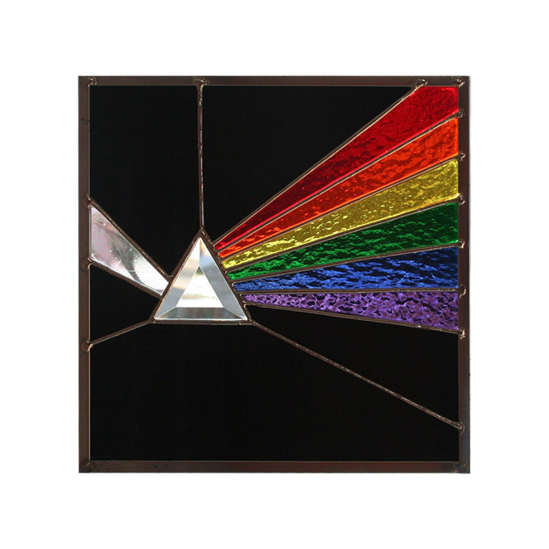 Dark Side of the Moon Glass Prism Suncatcher Panel – Rainbow Window Decor for Home & Garden