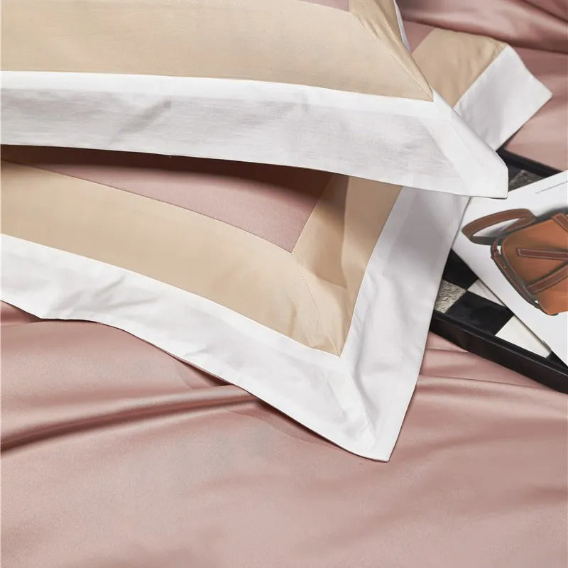 Miravique Pink Stripe Egyptian Cotton Bedding Set