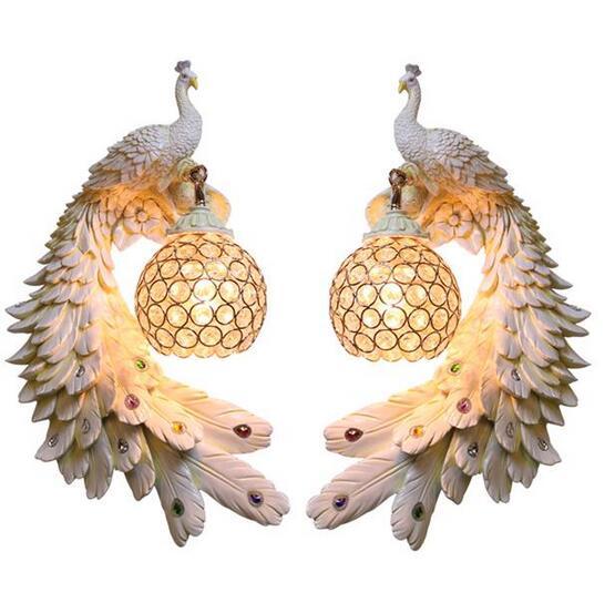 Bohemian Peacock Luxury LED Crystal Wall Sconce Lamp