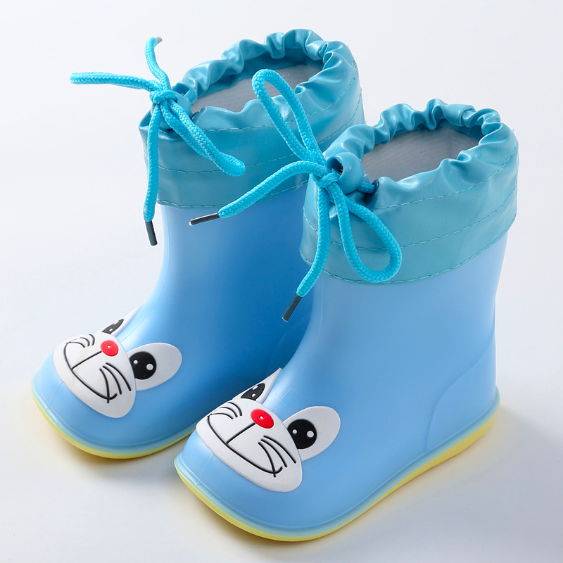 Children’s Animal-Themed Rain Boots – Waterproof, Snug Fit, Lace-Up Liners, Multiple Sizes