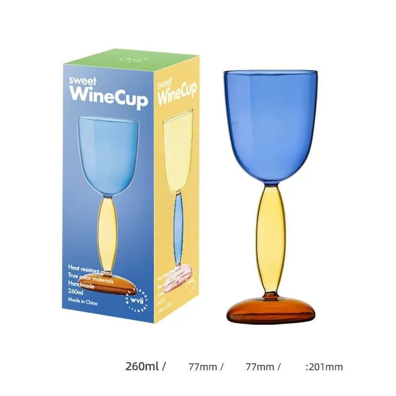 Borosilicate Glass Coloured Wine Goblet & Decanter