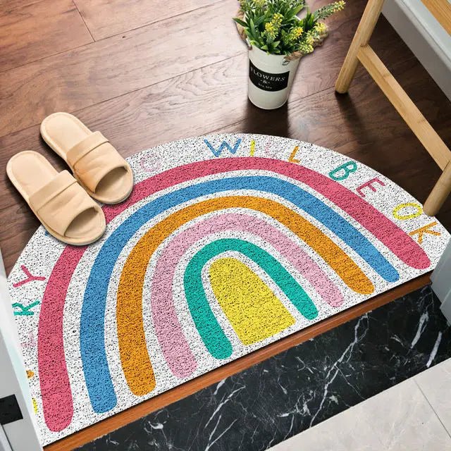 Brightly Coloured Printed Rainbow and Watermelon Doormat