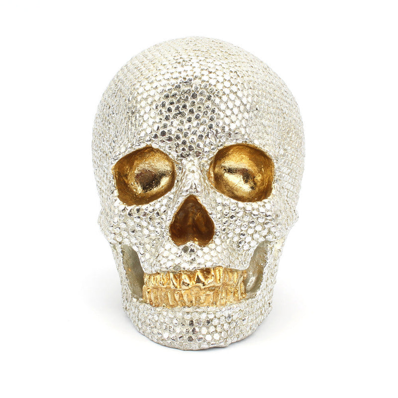 Gold And Silver Beads Skull Home Decoration