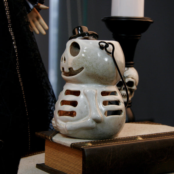 Ghostly Ceramic Halloween Candle Holder