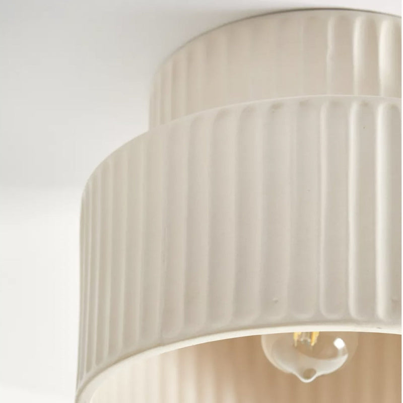 Miravique Cream Style Drum Semi Flush Mount Ceiling Lamp