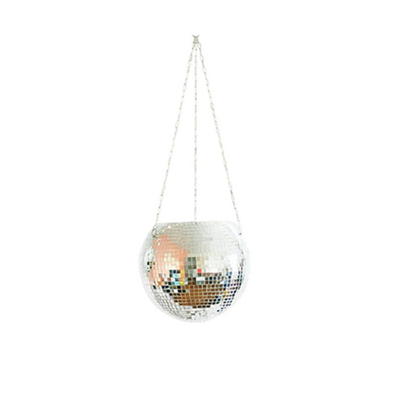 Disco Hanging Planter – Vintage-Inspired Glittering Wall Planter for Small Plants