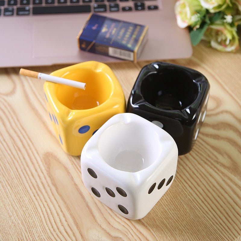 Ceramic Dice Shaped Ashtray