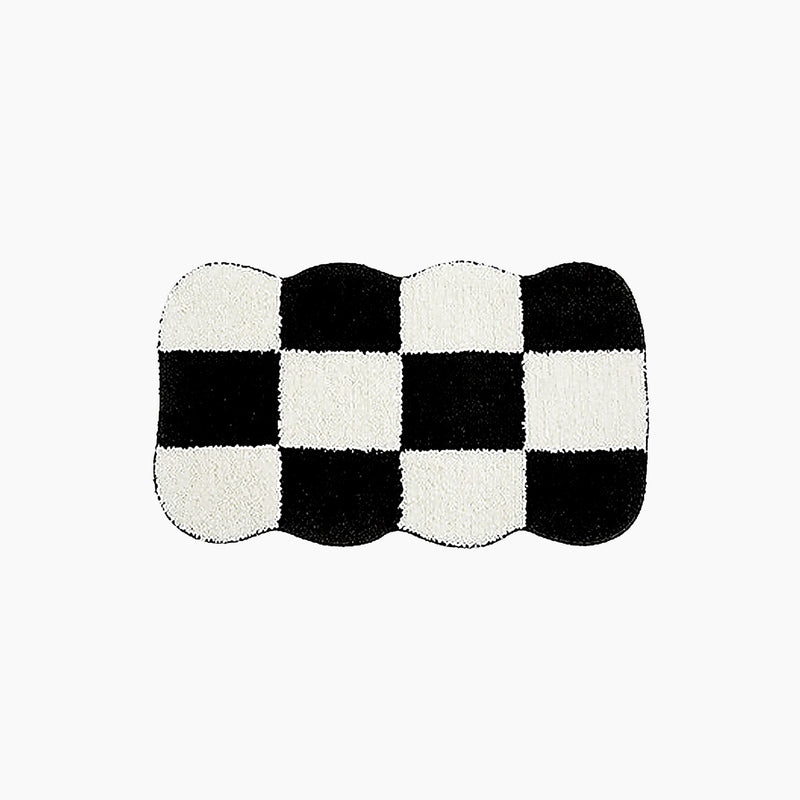 Checker Grid Tufting Bath Mat