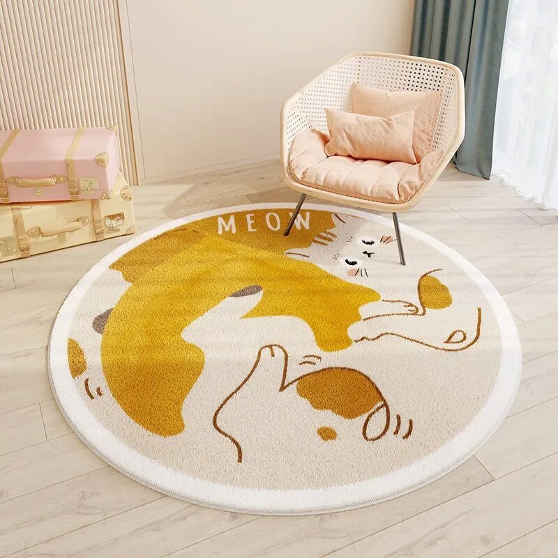 Children's Round Cartoon Bedroom Rug