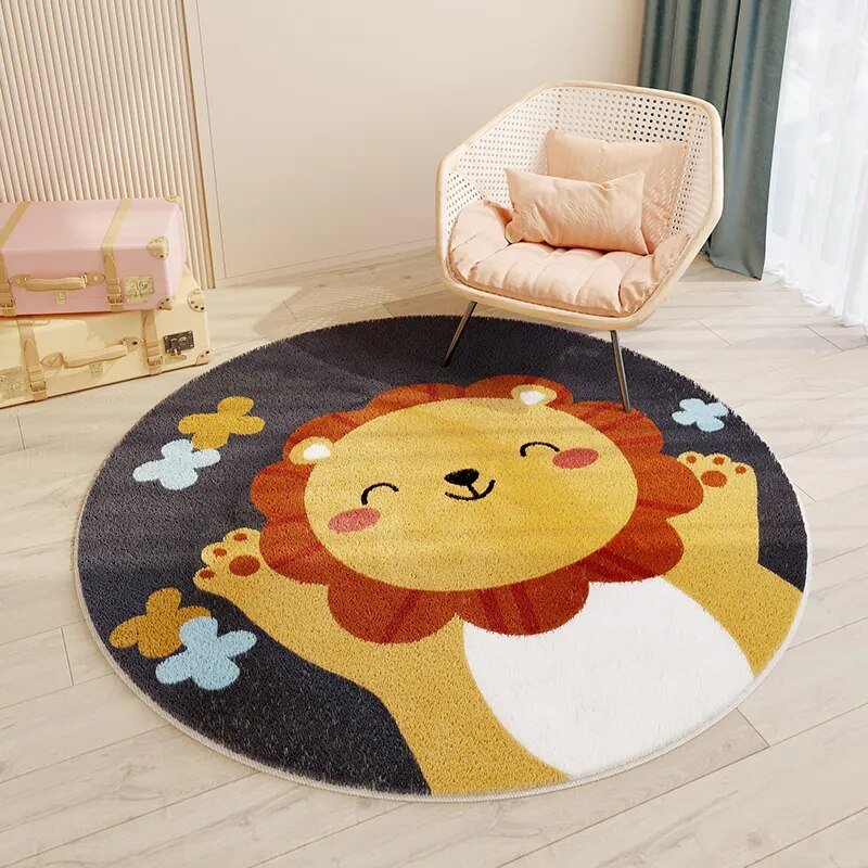 Children's Round Cartoon Bedroom Rug