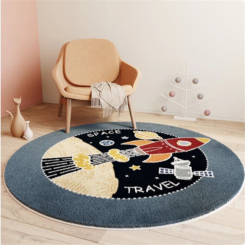 Children's Round Cartoon Bedroom Rug