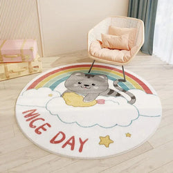 Children's Round Cartoon Bedroom Rug