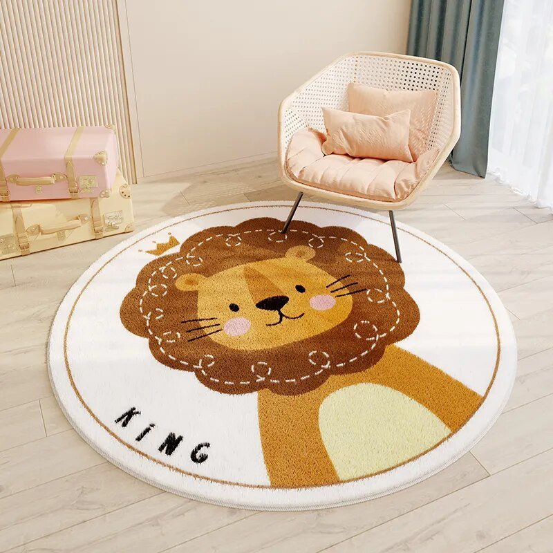 Children's Round Cartoon Bedroom Rug