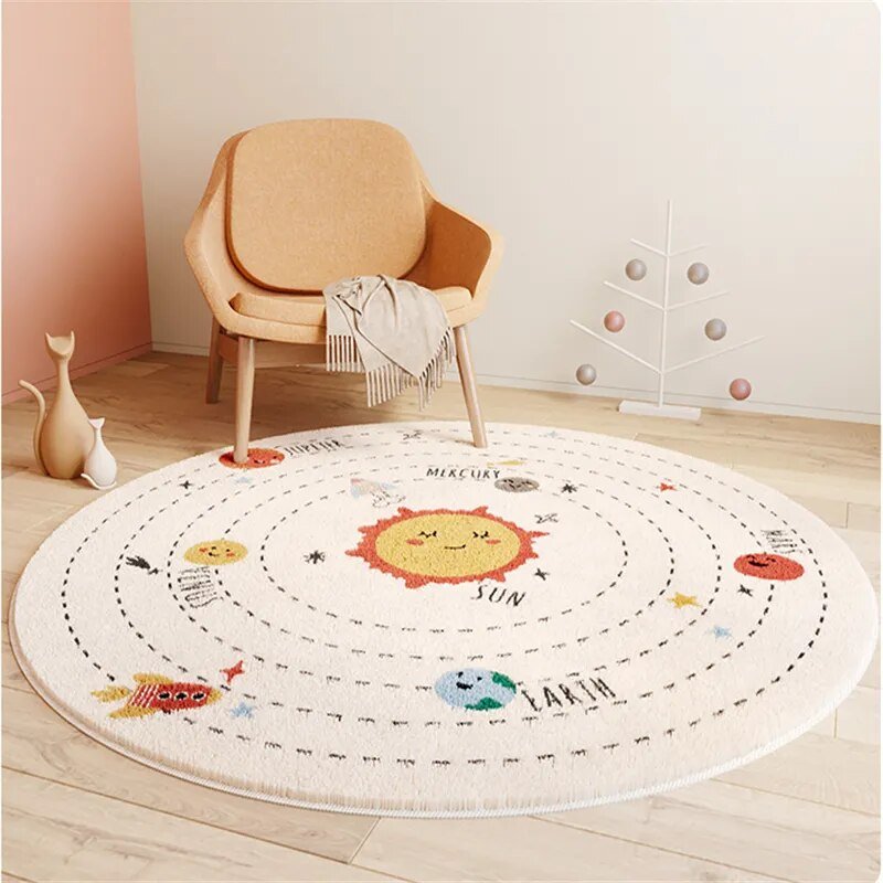 Children's Round Cartoon Bedroom Rug